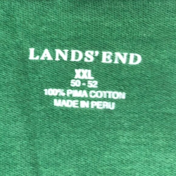 Lands End Mens Polo Shirt Size XXL Green Classic Casual Pullover Short Sleeve - Picture 5 of 9